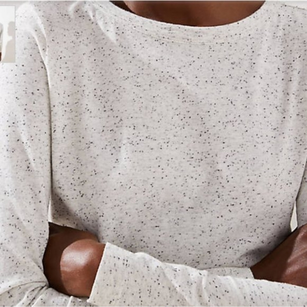 NEW LOFT Flecked Long Sleeve Top - Picture 2 of 5